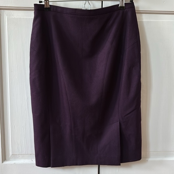 Ted Baker London Eggplant Purple Wool Stretch Pencil Skirt Size 3 Size US 8 - Picture 9 of 17